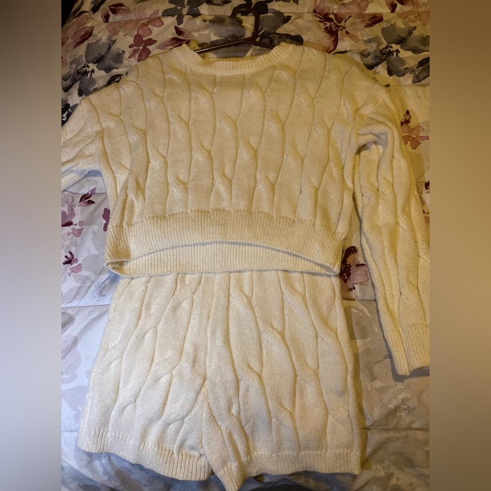 Woman’s crème sweater set from shein med